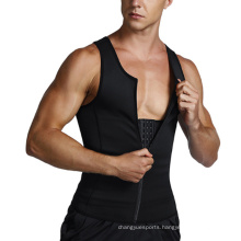 Compression Shirts For Men Zipper Hot Sweat Slimming Body Muscle Shaper Vest Men's Slimming Shapers